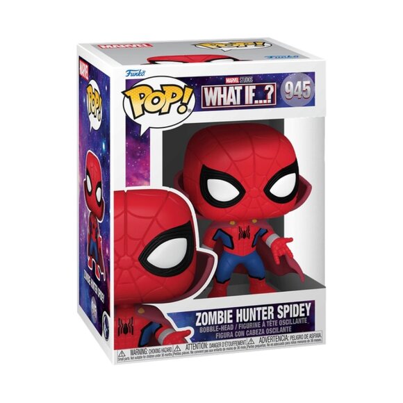 Funko Pop! Marvel What If...? Bobble Head Zombie Hunter Spidey #945 - Picture 2 of 4